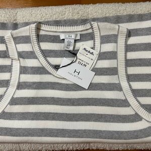 Striped Gray and White Tank Top